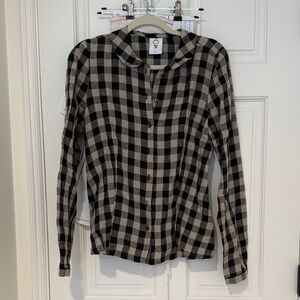 NWOT Son de Flor Black and grey Classic Shirt, size S